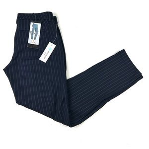 Liverpool Womens Pants 6/28 Renee Trouser Blue W/ Pinstripe Stretch Business New
